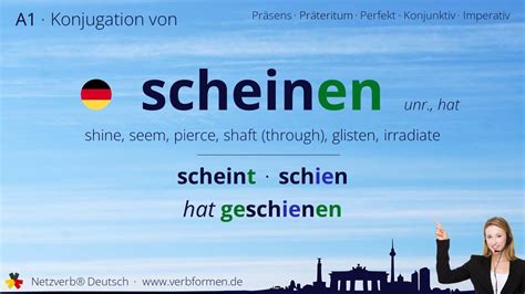 scheinen konjugation|verb scheinen beispiel.